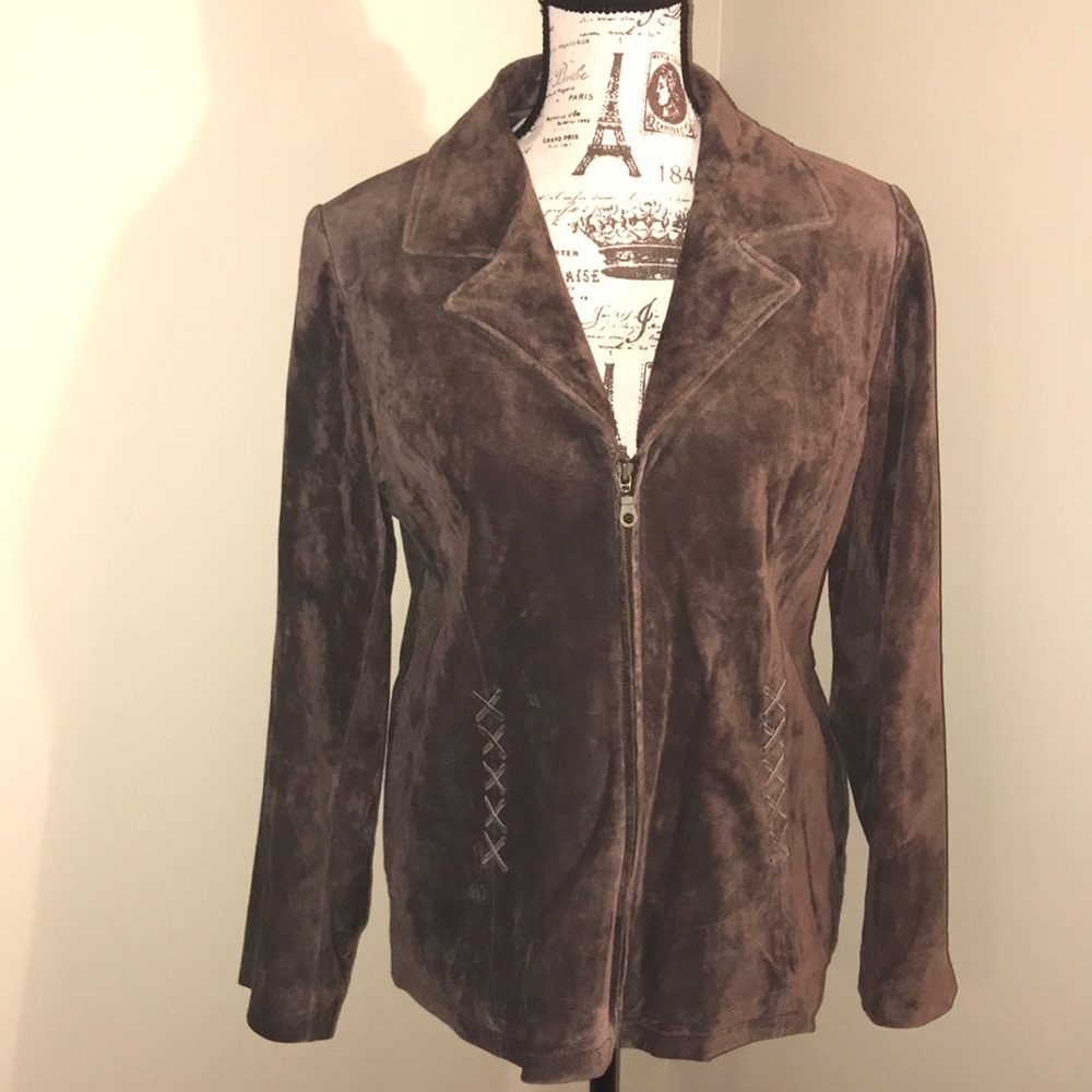 DIALOGUE ™️WASHABLE SUEDE BLAZER JACKET